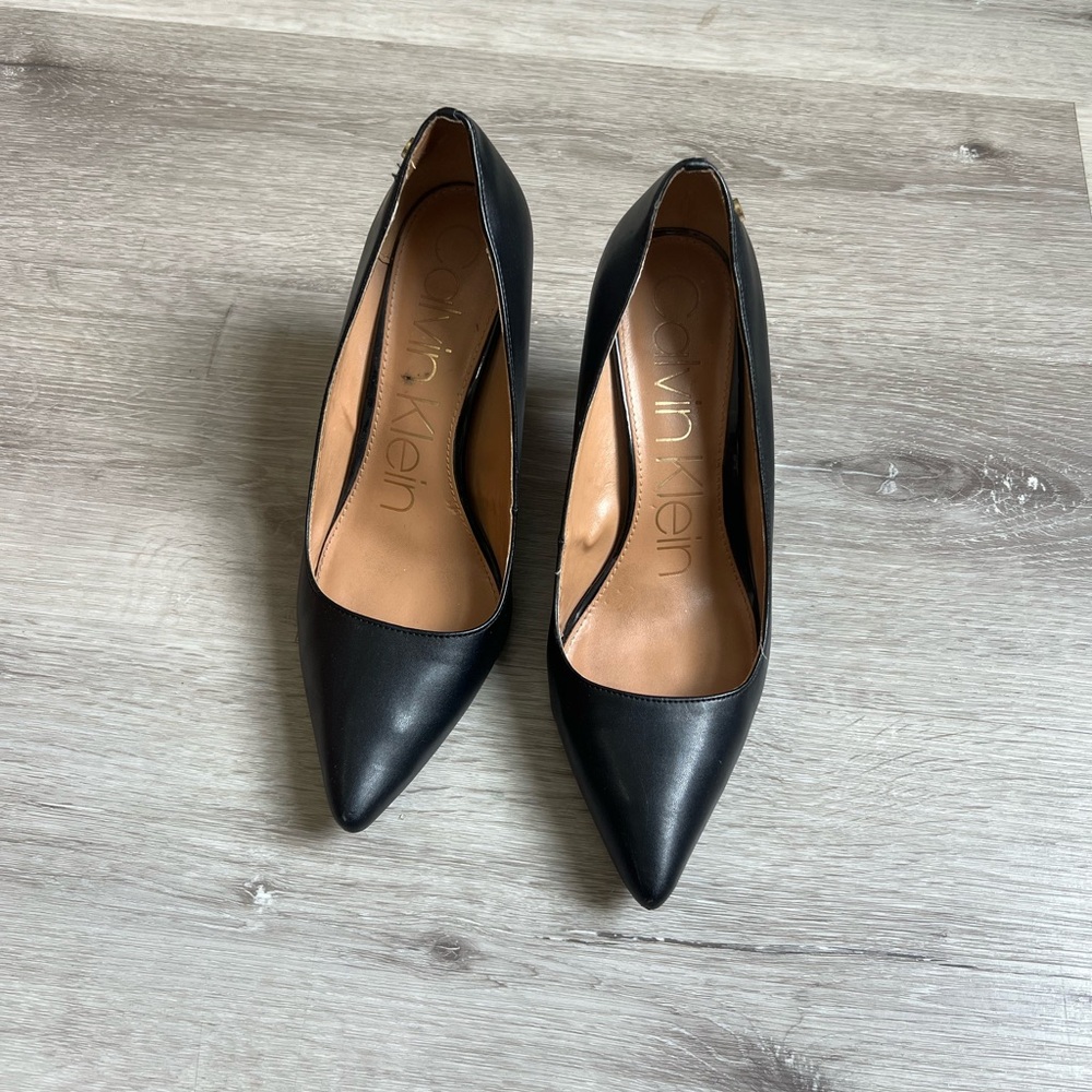 Calvin Klein Women's Black Leather Heels